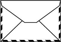 back view of a closed envelope